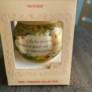 Vintage Hallmark Glass Ornament - Mother - Tree-Trimmer Collection